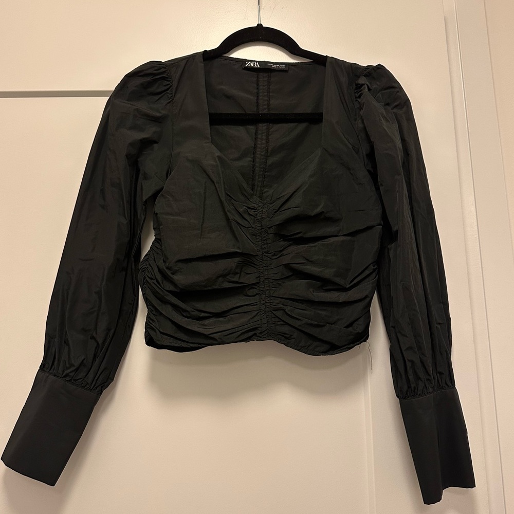 Zara Black Ruched Top